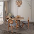 Set masă și scaune (5 bucăți), Hanah Home, Albero138, Natural