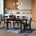 Set masa extensibila si 4 scaune, Hanah Home, Albero16, Nuc negru