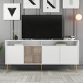 Consola, Hommy Craft, Milan, 180x77x35 cm, PAL, Alb/Auriu