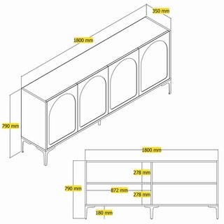 180x79x35 cm, Crem;Negru