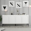 Consola, Hommy Craft, Lyon 79, 180x79x35 cm, PAL, Alb/Negru