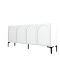 Consola, Hommy Craft, Lyon 79, 180x79x35 cm, PAL, Alb/Negru