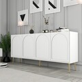 Consola, Hommy Craft, Lyon 80, 180x80x35 cm, PAL, Alb/Auriu