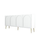 Consola, Hommy Craft, Lyon 80, 180x80x35 cm, PAL, Alb/Auriu