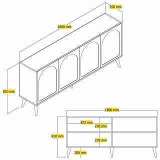 180x81x35 cm, Alb;Maro