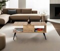 Masuta de cafea, Kalune Design, Bukle, 90x40x50 cm, PAL, Pin Atlantic / Negru