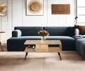 Masuta de cafea, Kalune Design, Bukle, 90x40x50 cm, PAL, Pin Atlantic / Negru