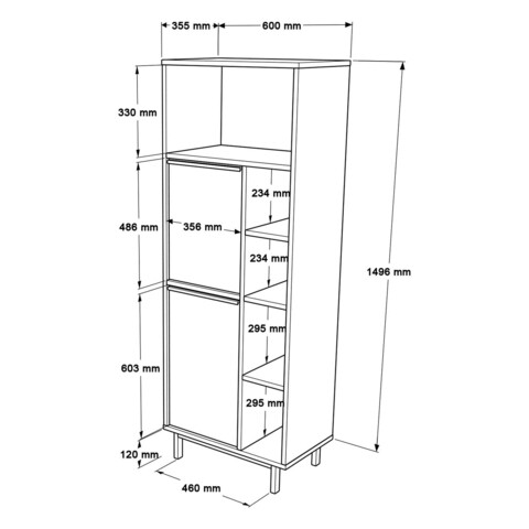 Dulap multifunctional, Locelso, On10B-S, 160x45 cm, PAL, Maro