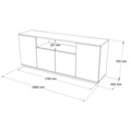 Consola, Locelso, Fr15-Aw, 180x75x44 cm, PAL, Pin Atlantic / Alb