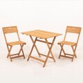 Set mobilier de gradina 3 piese, Meya Dekor, My003A, Lemn de fag, Natural / Crema