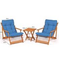 Set mobilier de gradina 3 piese, Hanah Home, My007, Albastru / Natural