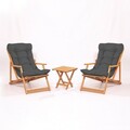 Set mobilier de gradina 3 piese, Meya Dekor, My007, Lemn de fag, Gri / Natural