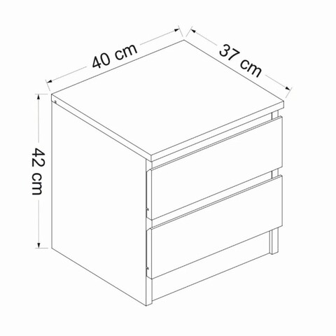Noptiera, Minerva, Gunes, 40x42x37 cm, PAL, Alb