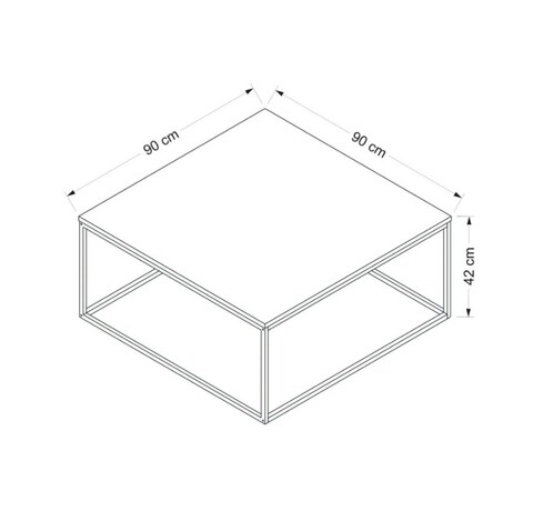 Masuta de cafea, Minerva, Loni, 90x42x90 cm, PAL, Alb