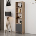 Corp biblioteca, Minerva, Elina 1, 45x180x30 cm, PAL, Nuc / Antracit