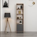 Corp biblioteca, Minerva, Elina 1, 45x180x30 cm, PAL, Nuc / Antracit