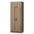 Dulap pentru haine, Minerva, Kale Oak, 90x255x52 cm, PAL, Stejar