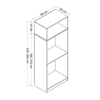 90x255x52 cm, Antracit