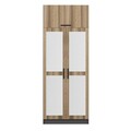 Dulap pentru haine, Minerva, Kale Oak, 90x255x52 cm, PAL, Stejar