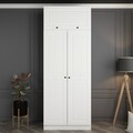 Dulap pentru haine, Minerva, Kale White, 90x235x52 cm, PAL, Alb