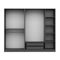 Dulap pentru haine, Minerva, Kale 210, 225x210x52 cm, PAL, Antracit
