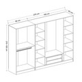 Dulap pentru haine, Minerva, Kale, 270x210x52 cm, PAL, Alb