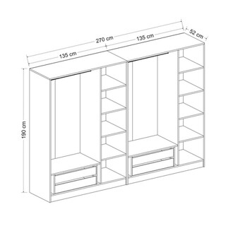 270x210x52 cm, Antracit