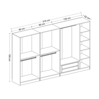 315x210x52 cm, Antracit