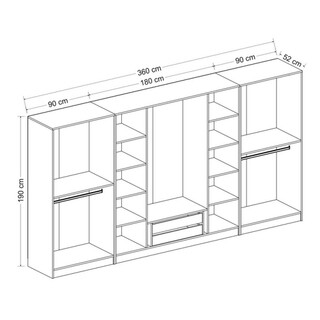 360x190x52 cm, Antracit