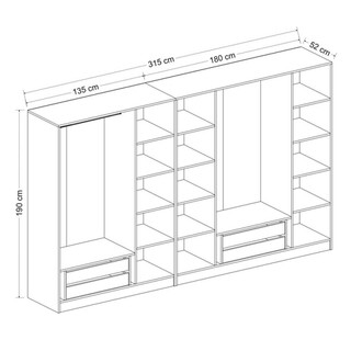 315x210x52 cm, Antracit