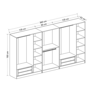 360x190x52 cm, Antracit