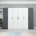 Dulap pentru haine, Minerva, Kale, 270x190x52 cm, PAL, Alb