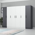 Dulap pentru haine, Minerva, Kale, 270x190x52 cm, PAL, Alb