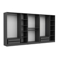 Dulap pentru haine, Minerva, Kale, 360x210x52 cm, PAL, Antracit