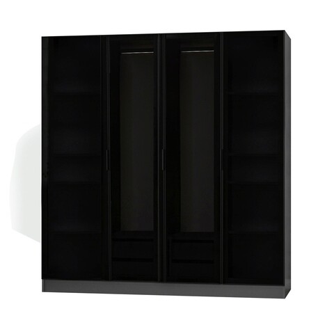 Dulap pentru haine, Minerva, Kale, 180x190x52 cm, PAL, Antracit / Negru