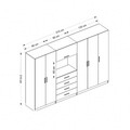Dulap pentru haine, Minerva, Kale, 315x210x52 cm, PAL, Alb