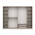 Dulap pentru haine, Minerva, Luxe, 274x210x52 cm, PAL, Alb / Auriu / Fum