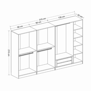 315x210x52 cm, Fumuriu;Stejar