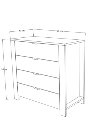 Dulap, Miwood, Duru 1600-31, 90x85x42 cm, PAL, Alb