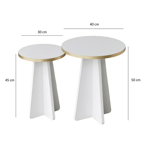 Set masute de cafea, Neostill, Mushroom 2, PAL, Aur/Alb