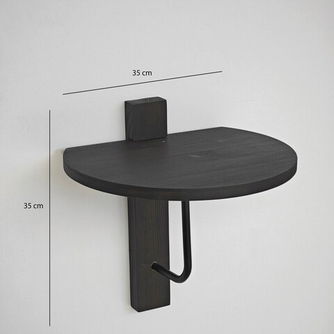 Raft de perete, Neostill, Reve, 35x35 cm, Lemn, Antracit / Negru