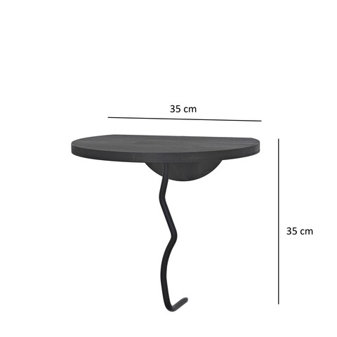 Raft de perete, Neostill, Leo, 35x35 cm, Lemn, Negru / Antracit