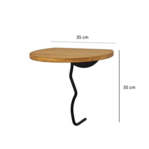Raft de perete, Neostill, Leo, 35x35 cm, Lemn, Negru / Stejar