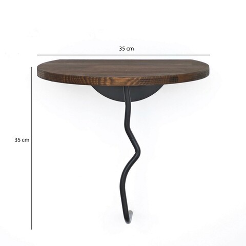 Raft de perete, Neostill, Leo, 35x35 cm, Lemn, Nuc negru