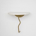 Raft de perete, Neostill, Leo, 35x35 cm, Lemn, Aur/Alb