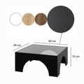Masuta de cafea, Neostill, Seine, 80x35x80 cm, Sticla temperata, Negru/Transparent