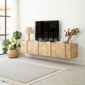 Comoda TV, Neostill, New Line -Sapphire Oak, 180x35x35 cm, Cadru: PAL MELAMINAT 100%., Stejar
