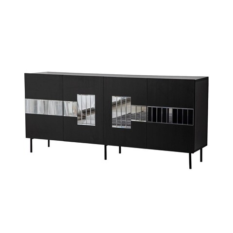 Consola, Neostill, Paris, 180x80x40 cm, PAL, Negru / Fume