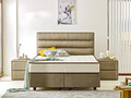 Saltea de pat, Niron, Visco Exclusive 140x190 cm Double Size Memory Foam Luxury Soft Mattress, Coperta: Tesatura de in, Alb/Maro