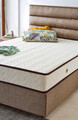 Saltea de pat, Niron, Visco Exclusive 140x190 cm Double Size Memory Foam Luxury Soft Mattress, Coperta: Tesatura de in, Alb/Maro